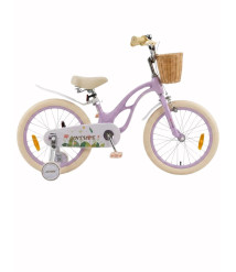 Bicicletă pentru copii Antule 18 inch, alb–violet